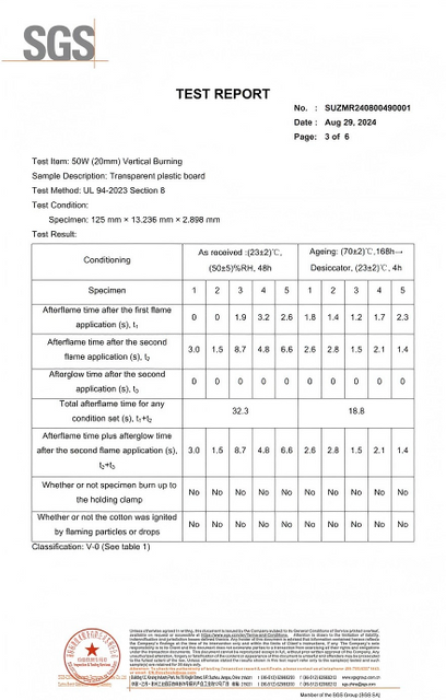 SGS Testing Report of Fire Resistant Polycarbonate (3)