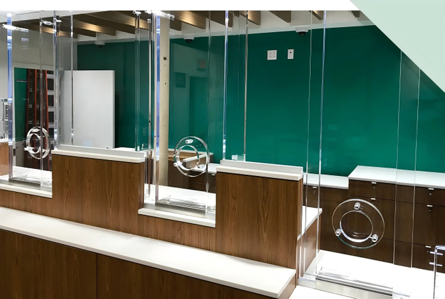 bank security bulletproof glass